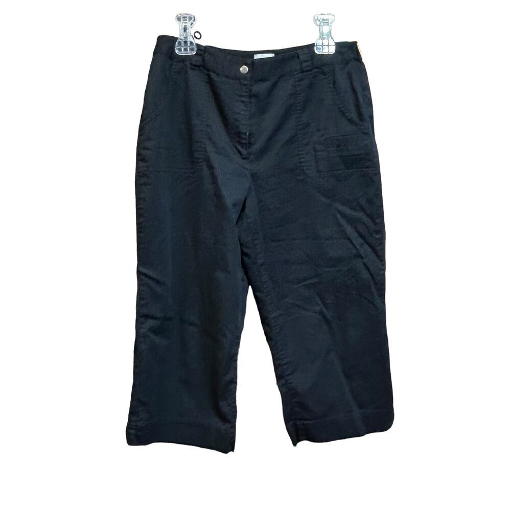 Chicos black  Cropped Capris Pants‎ Utility Pockets High Waist